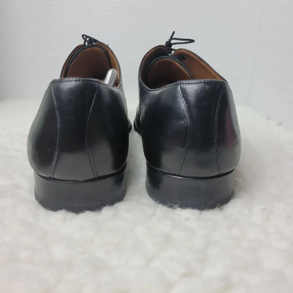 Magnanni Toledo Men’s Size 11.5 Oxford Shoes Black Leather Cap Toe Dress Lace Up